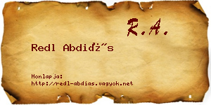 Redl Abdiás névjegykártya